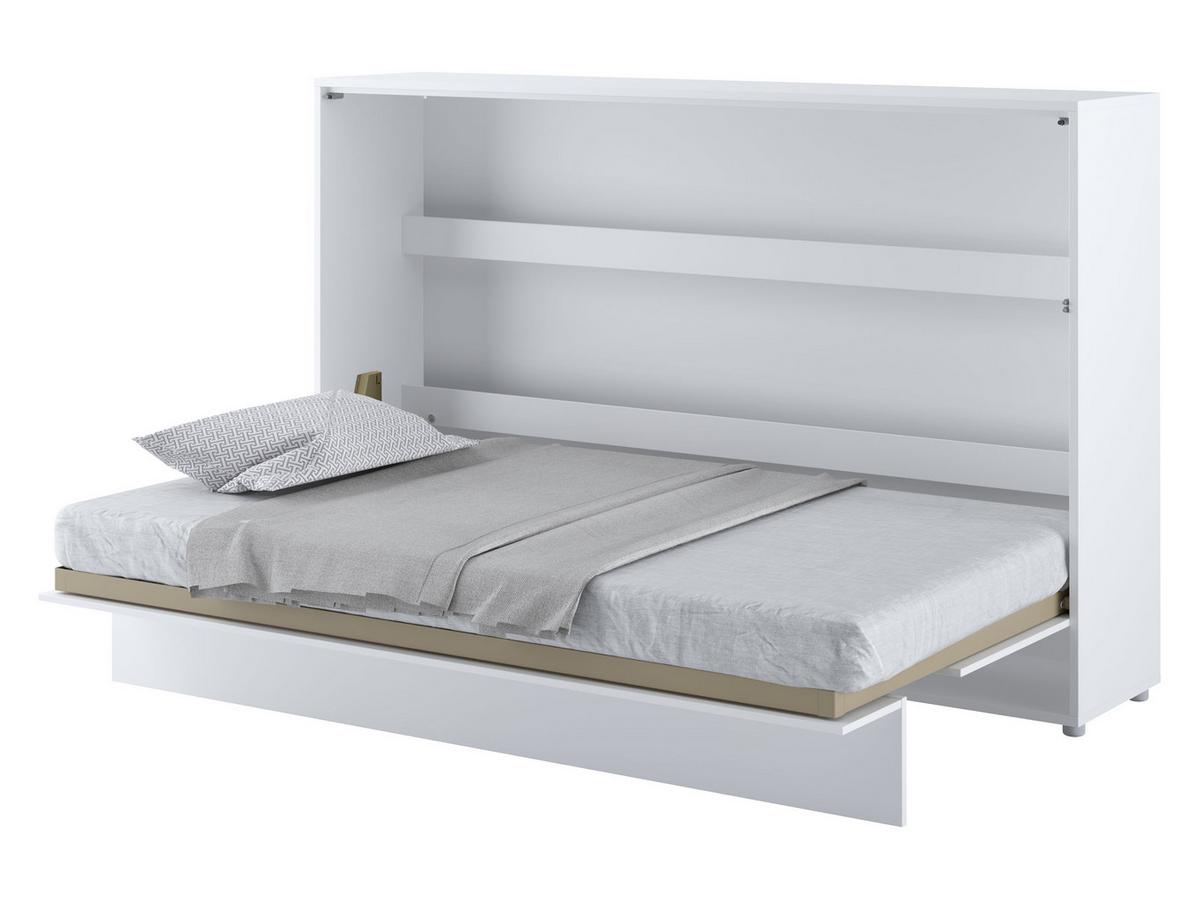 SCHRANKBETT Bed-Concept BC-05 120x200 mit LED-Lampe - Weiß Hochglanz/Grau, Holz/Holzwerkstoff (120/200cm) - MIRJAN24