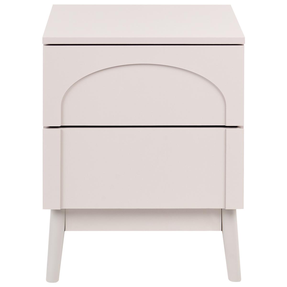 NACHTTISCH mit 2 Schubladen Hellbeige Boulia - Beige, Holz/Holzwerkstoff - Beliani