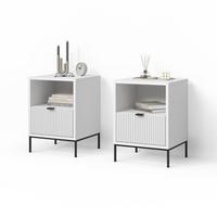 NACHTTISCH Aterno Weiß 2er Set - Weiß, Holzwerkstoff (40/55/38.1cm) - Livinity®