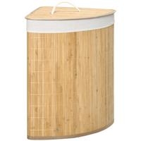 WÄSCHEKORB mit Deckel 55L, Bambus, Natur - Naturfarben, Naturmaterialien (38/57/38cm) - HOMCOM