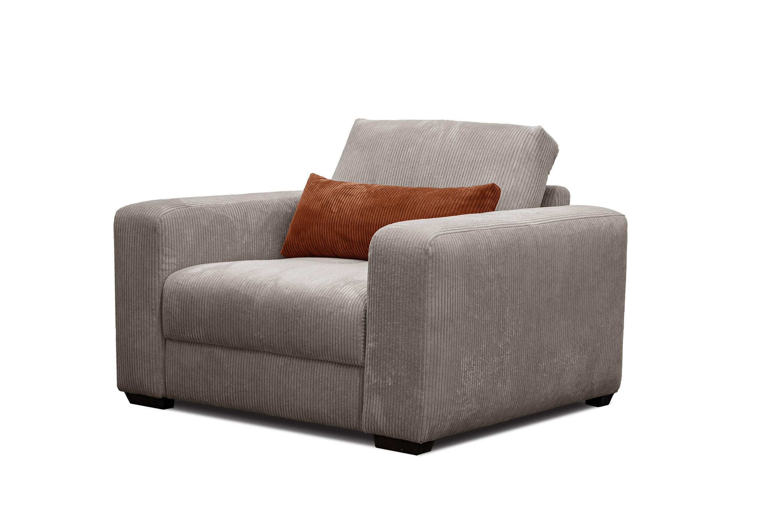 SESSEL OLI in Cordstoff taupe - Taupe, Holz/Textil (130/91/108cm) - Wozimo