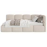 JUGENDBETT Cloudy Creme 120 cm, Chenille - Creme/Schwarz, Kunststoff/Textil (120/200cm) - Selsey