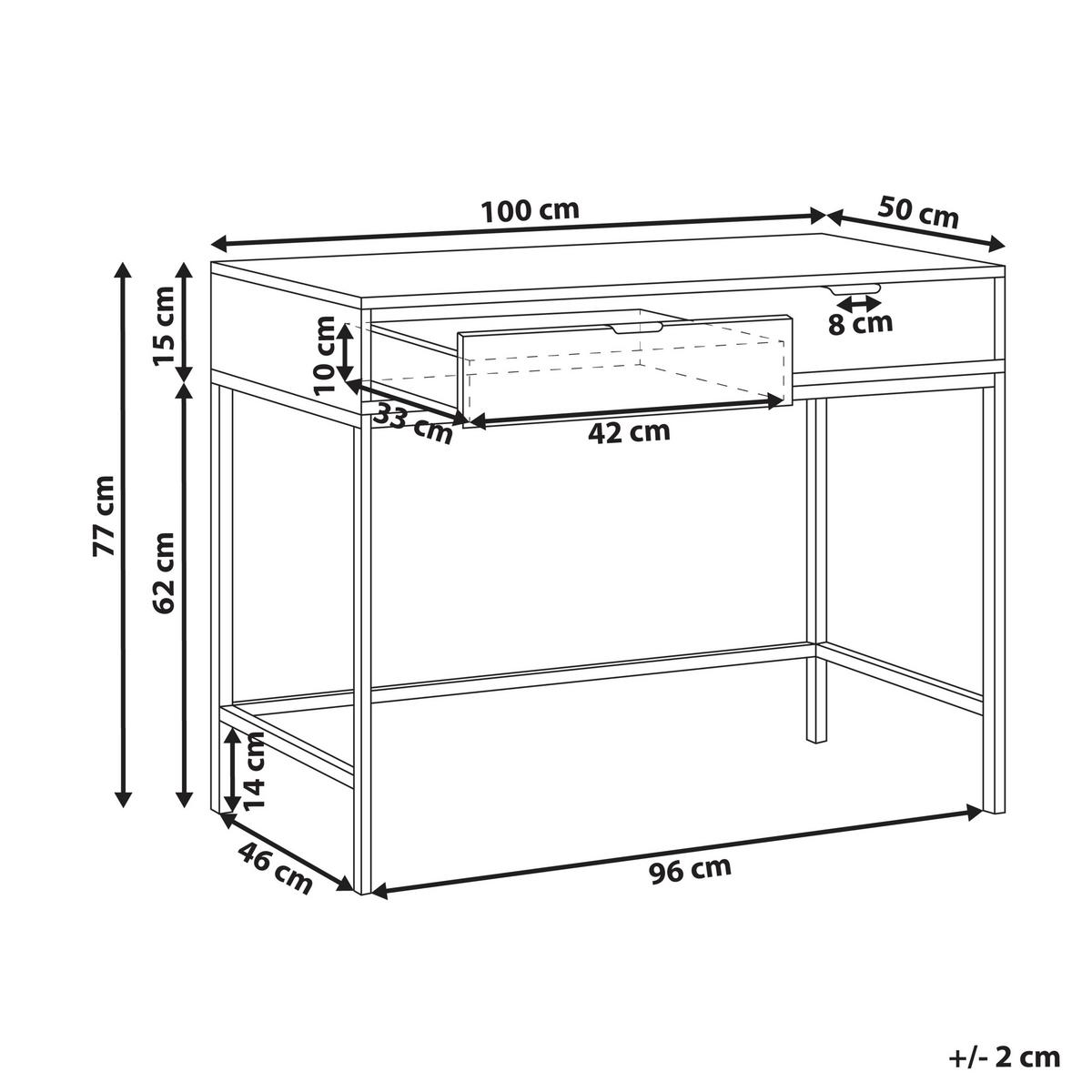 KONSOLENTISCH Weiß Adelaide - Weiß, Holzwerkstoff (50/77/100cm) - Beliani