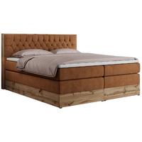 BOXSPRINGBETT AMORE KING 200/200 Orange Struktur - H4 - Orange, Holz/Textil (200/200cm) - MKS