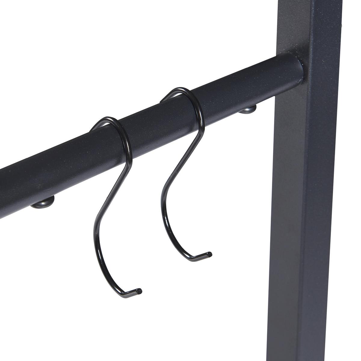 KAMINHOLZREGAL Kasan - Schwarz, Metall (65/150/25cm) - [en.casa]