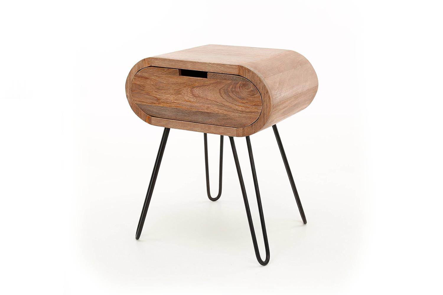 NACHTTISCH BAEL Holz Mango - Zwetschgeholzfarben, Holz (50/60/35cm) - KAWOLA