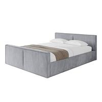 POLSTERBETT mit Bettkasten, Fußteil und Lattenrost, Boxbett mit Matratze H3/H4 - EMMI-Z-V1 180x200 Hellgrau - Hellgrau, Holzwerkstoff/Textil (180/200cm) - ALTDECOR