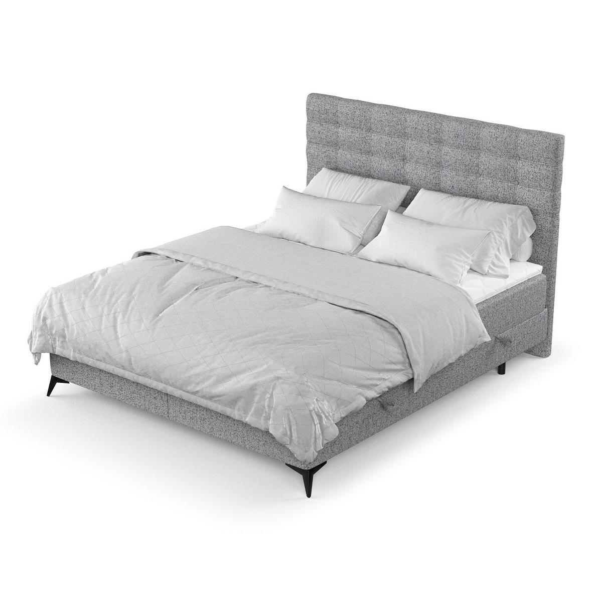 BOXBETT Niro 120/200 cm Grau im Riva Stoff - Schwarz/Grau, Holz/Holzwerkstoff (120/200cm) - AltaBeds