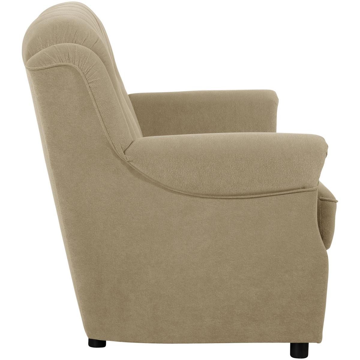 SOFA 2-Sitzer Kaylyn Flockstoff sand - Sandfarben, Kunststoff (133/89/83cm) - 58aufmkessel