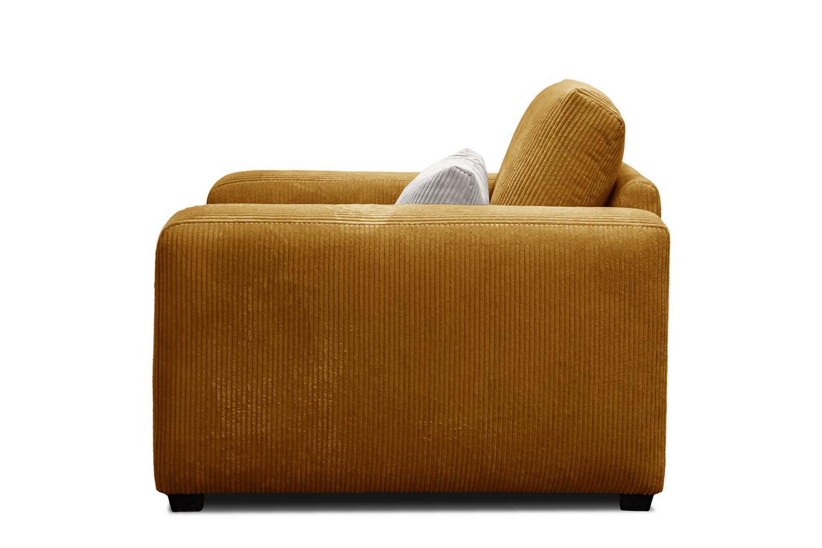 SESSEL OLI in Cordstoff safran - Gelb, Holz/Textil (130/91/108cm) - Wozimo