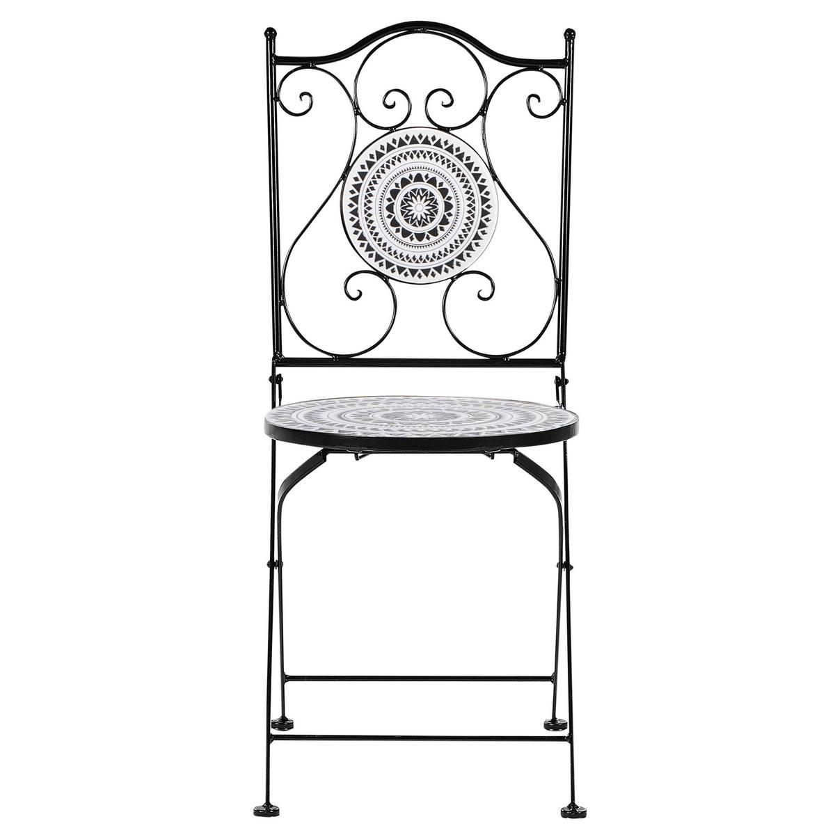 BISTRO-SET Schwarz Comiso - Schwarz/Weiß, Metall - Beliani