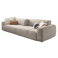 SOFA MIT SITZTIEFENVERSTELLUNG PALACE Steingrau Cord Relaxfunktion - Greige/Schwarz, Kunststoff/Textil (298/74/120cm) - KAWOLA