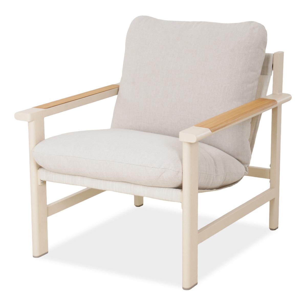 GARTENSET Aspen aus Metall, 2 Sessel + 2-Sitzer Sofa + Couchtisch, Beige - Beige, Metall - Beautysofa