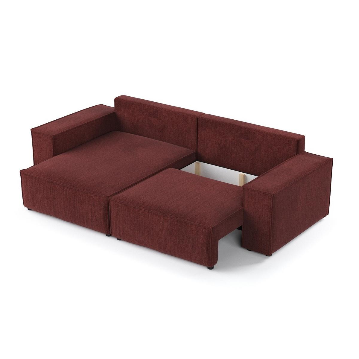 ECKSOFA SENSO mit Schlaffunktion Rot im City Stoff - Rot/Schwarz, Holz/Holzwerkstoff (255/148cm) - AltaBeds