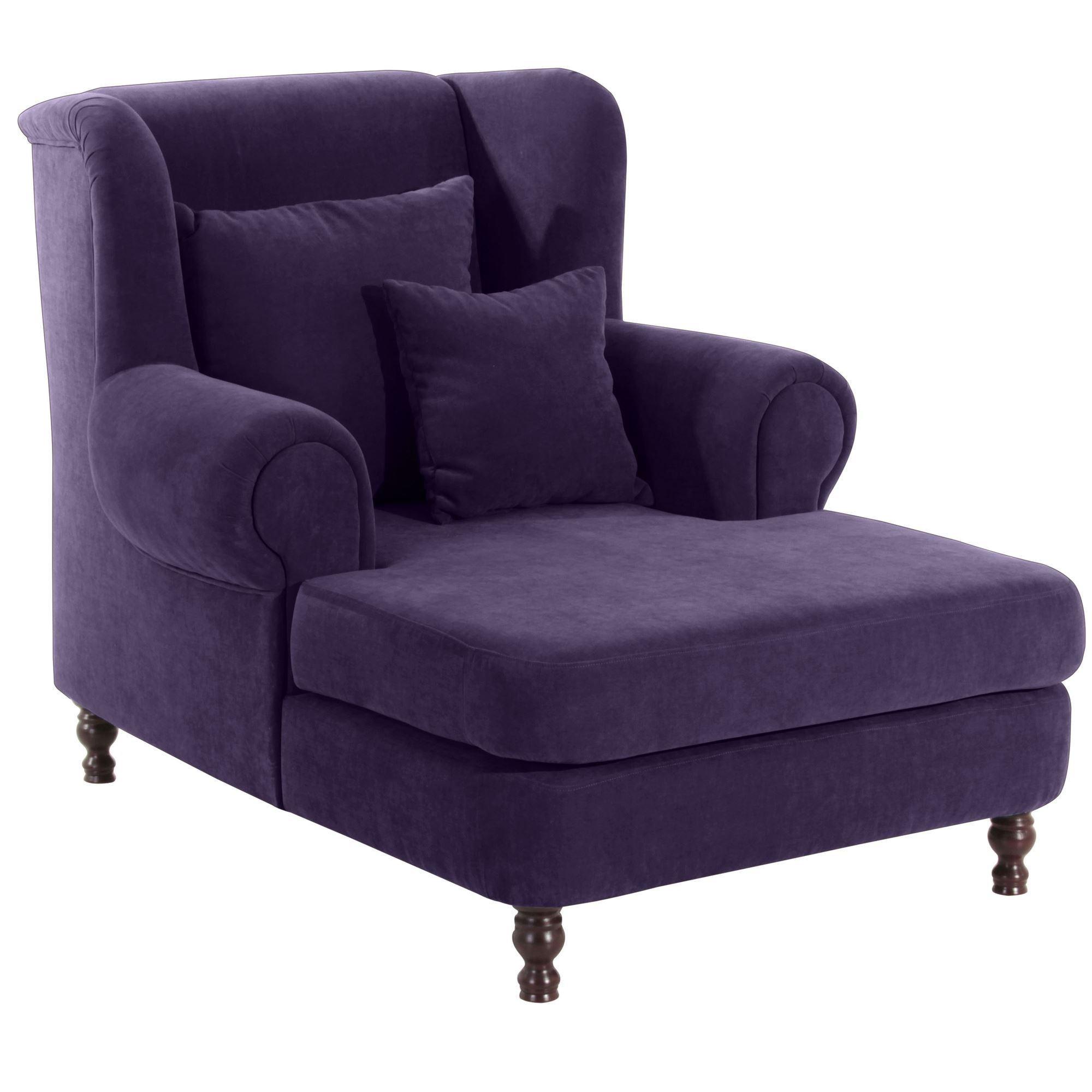 SESSEL XXL Karley Bezug Veloursstoff Buche nussbaum dunkel / violett - Lila, Kunststoff (103/103/149cm) - 58aufmkessel