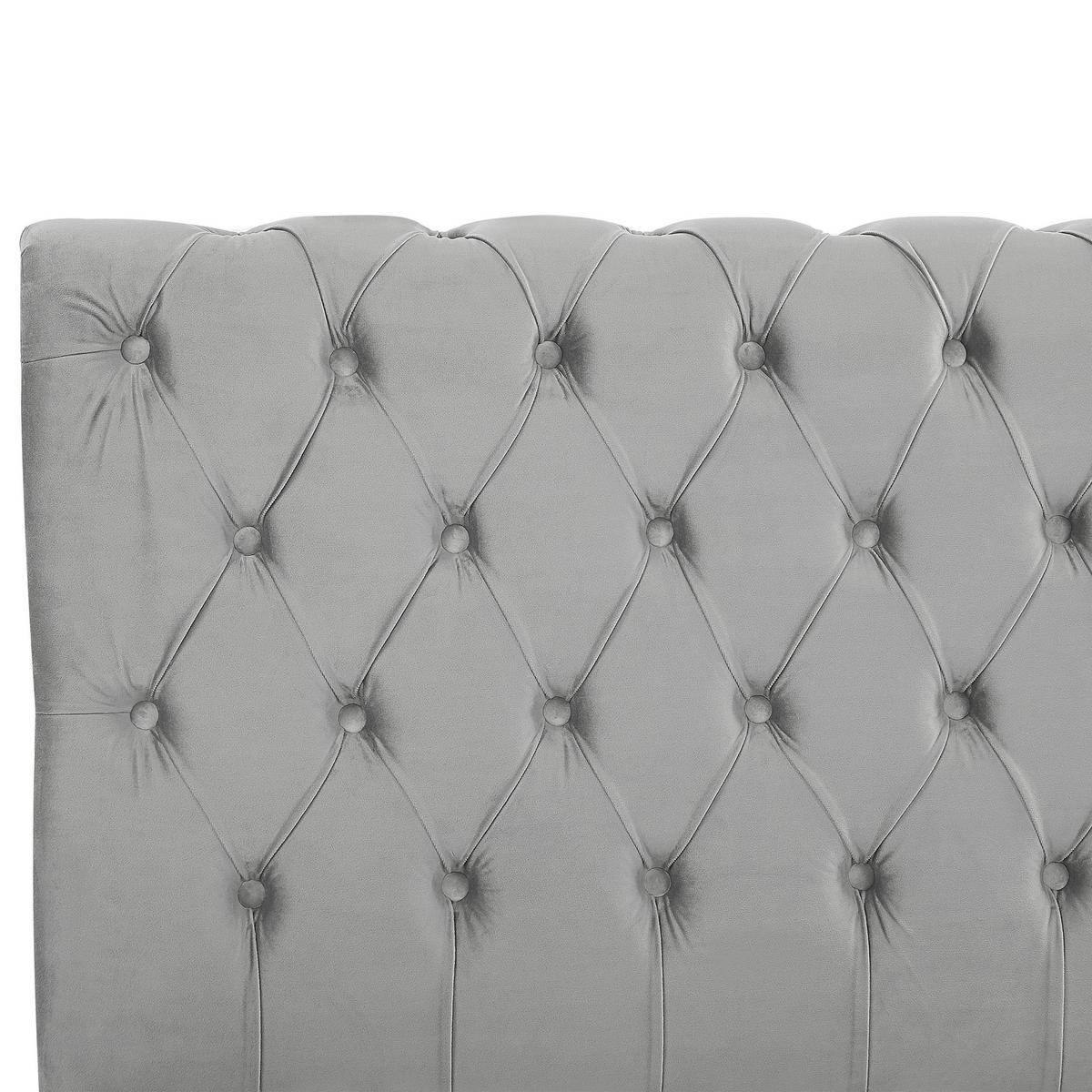 BETT 160/200cm Hellgrau Avallon - Hellgrau, Textil (160/200cm) - Beliani