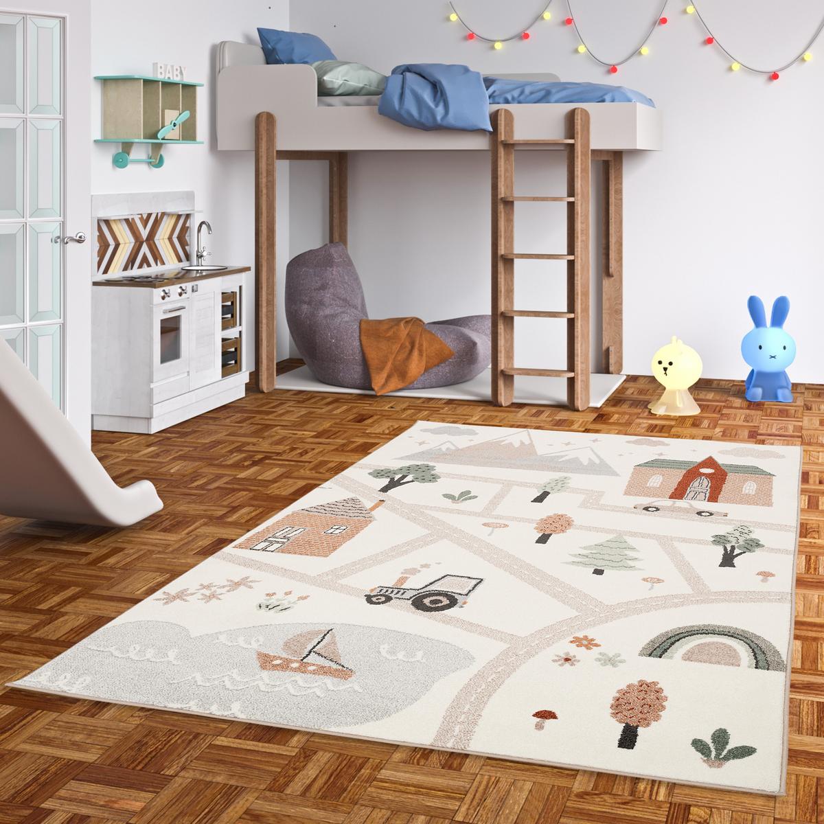 KINDER TEPPICH SOFTSTAR KIDS LITTLE CITY - Multicolor, Textil (80/150cm) - Pergamon