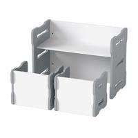KINDERTISCH mit 2 Stühlen grau(3-tlg) - Grau, Holzwerkstoff (68/52/39cm) - COSTWAY