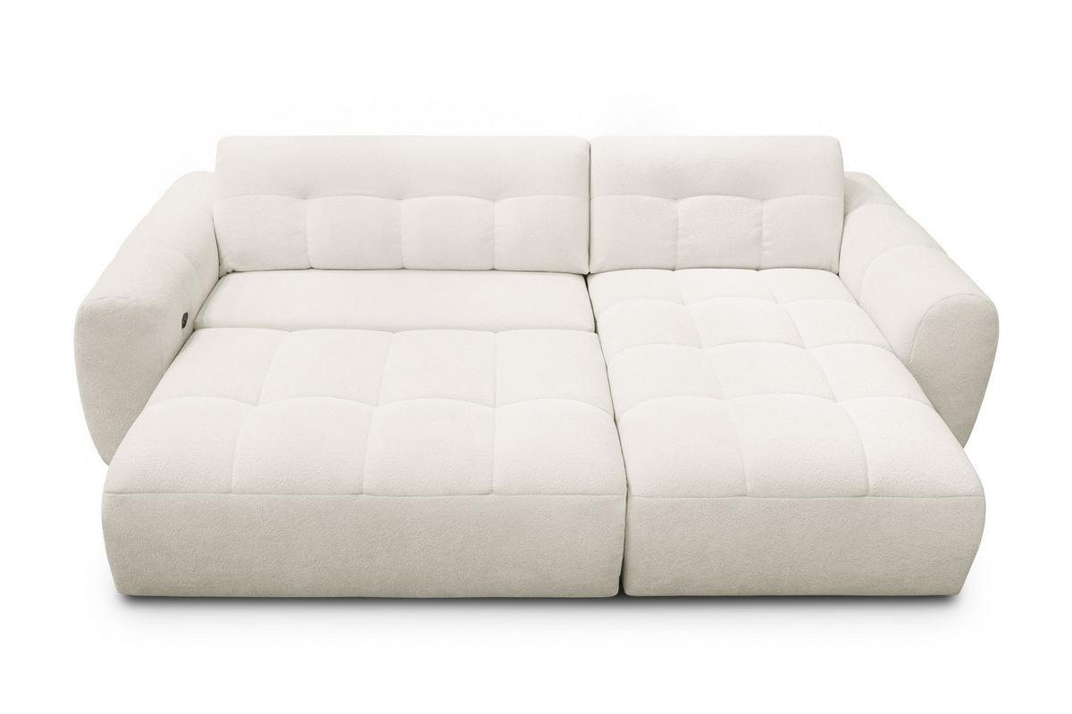 ECKSOFA LUMERO 4-Sitzer RECHTS, creme - Creme/Schwarz, Holz/Textil (275/166cm) - Courtois Laville