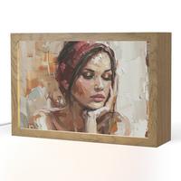 TISCHLEUCHTE Frau - Lackierung - Porträt - Modern 30x20 cm - Bronzefarben, Holzwerkstoff (8/30/20cm) - OnlyWow