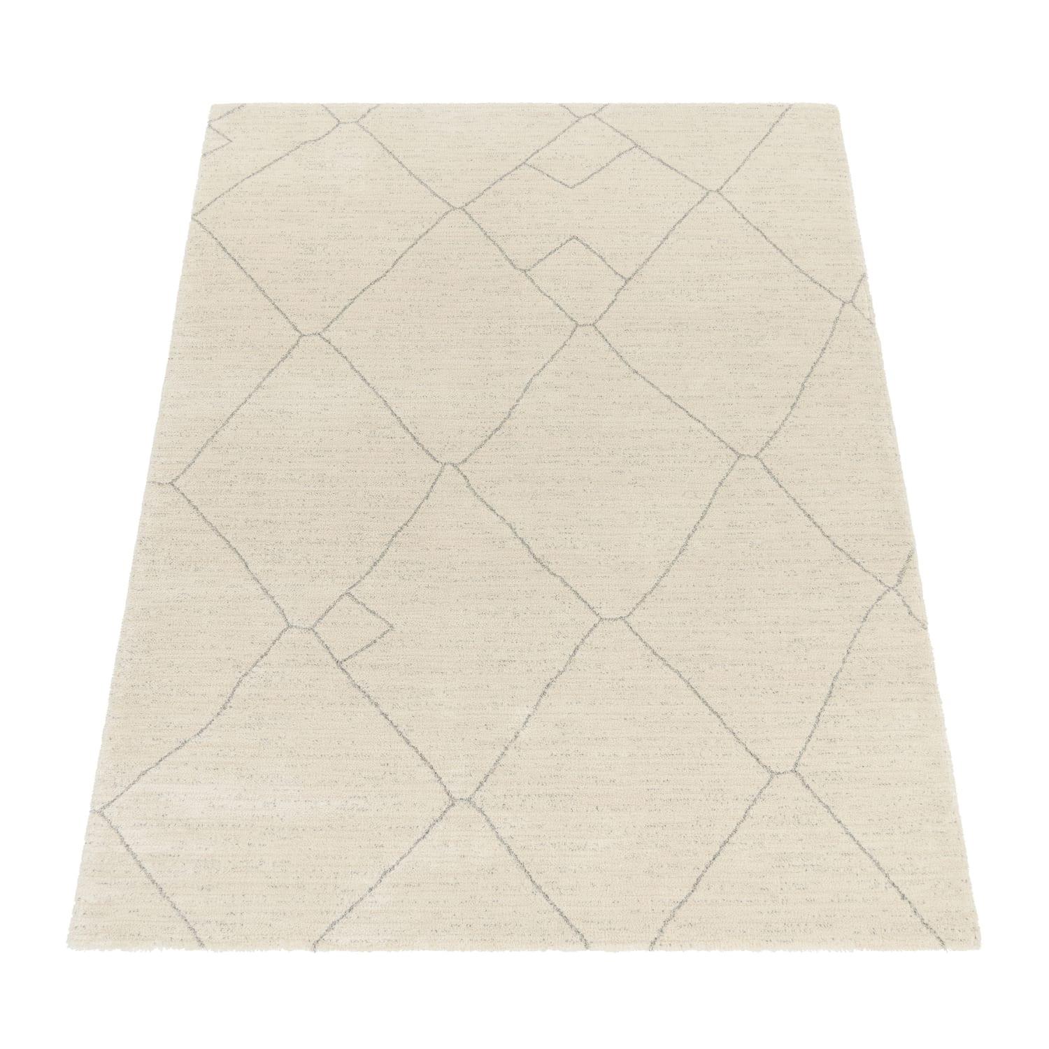 KURZFLORTEPPICH, mit Bogenlinienmuster, Natur, 120 x 170 cm - Naturfarben, Textil (170/120cm) - KADIMA DESIGN