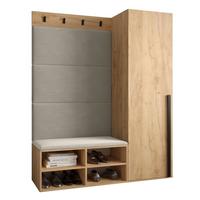 GARDEROBEN-SET 134/184/42 - Eichefarben/Creme, Holz/Kunststoff (134/184/42cm) - MÖBEL KRYSPOL