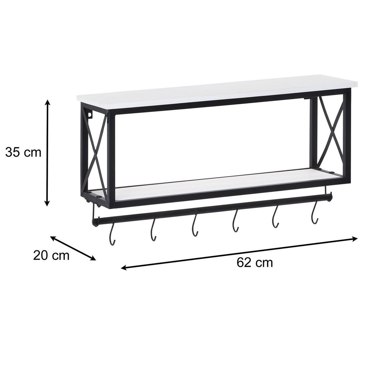 WANDGARDEROBE ARMANDO weiß/schwarz - Schwarz/Weiß, Metall (62/35/20cm) - CARO-Möbel