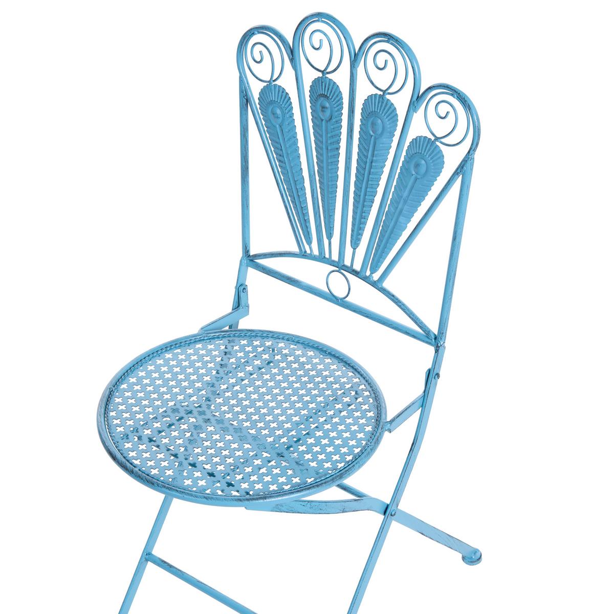 BISTRO-SET klappbar Metall Blau Pavia - Blau, Metall - Beliani