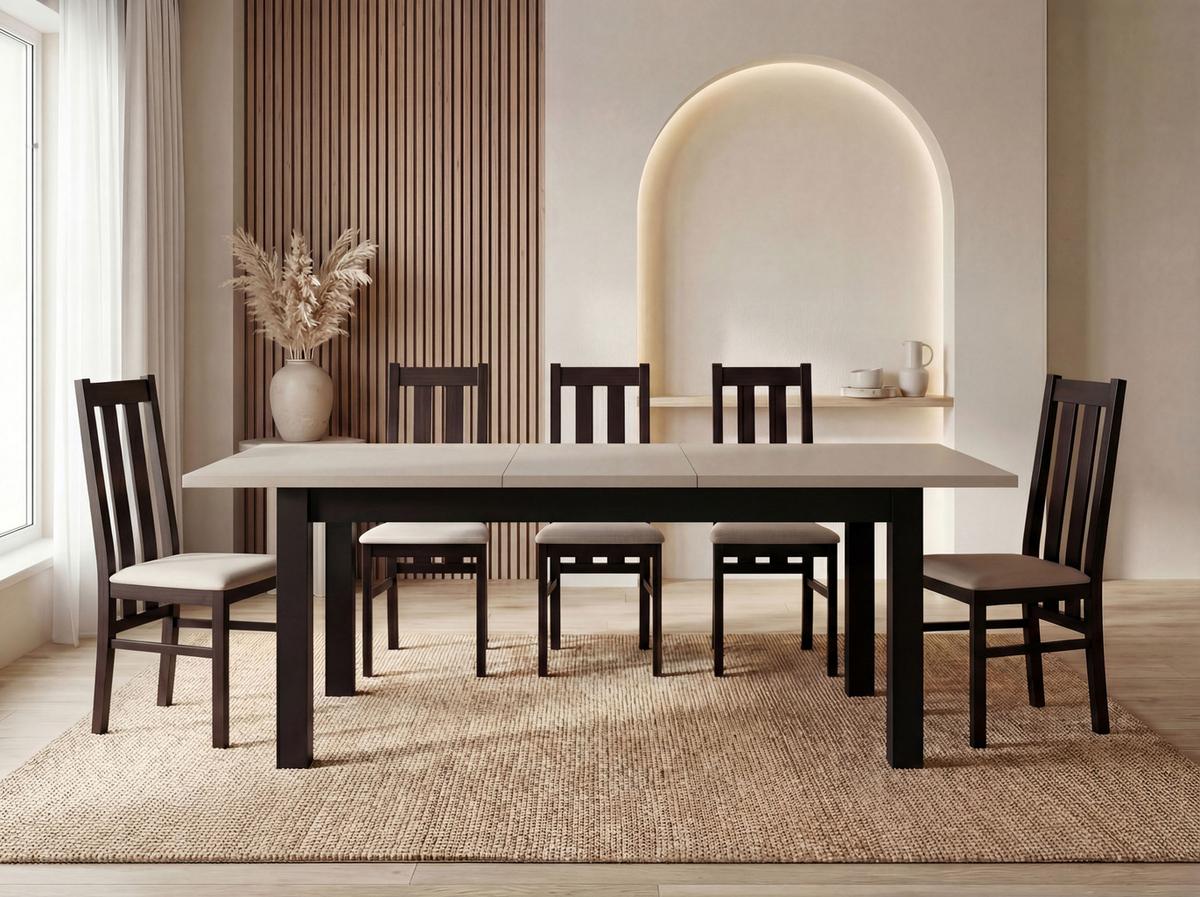 ESSTISCH Lindberg ausziehbar verlängerbar rechteckig, Kaschmir 120-160/70/77 cm - Kaschmir/Beige, Holz/Holzwerkstoff (70/160/76.5cm) - WFL GROUP