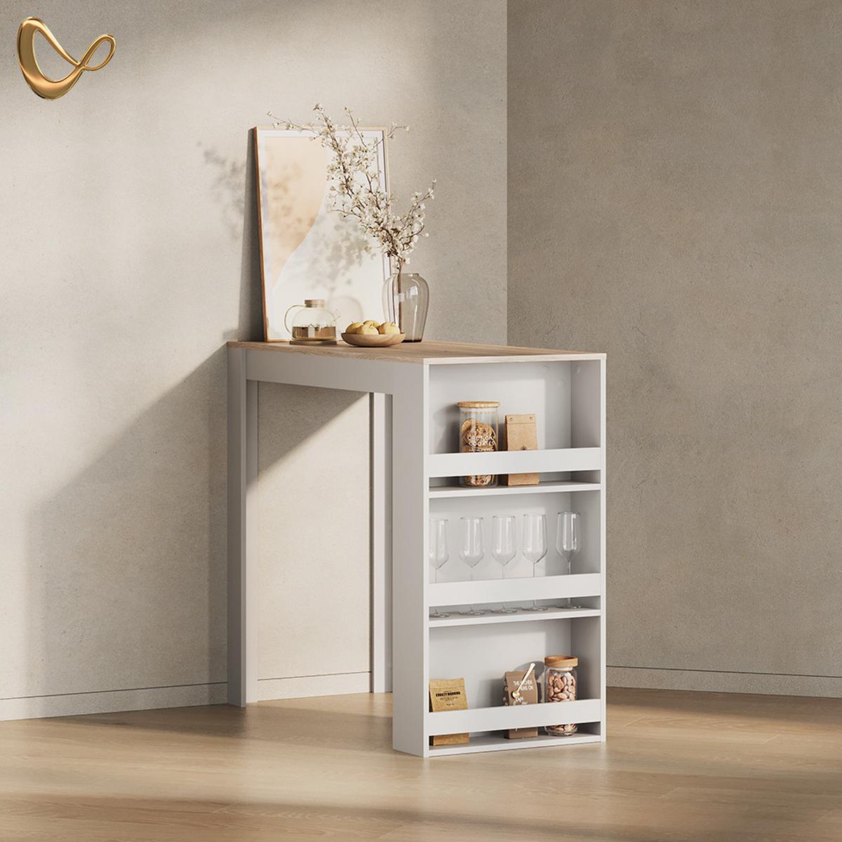 BARTISCH Regusa Weiß/Sonoma 57 x 117 cm - Weiß/Sonoma Eiche, Holzwerkstoff (117/57/106cm) - Livinity®