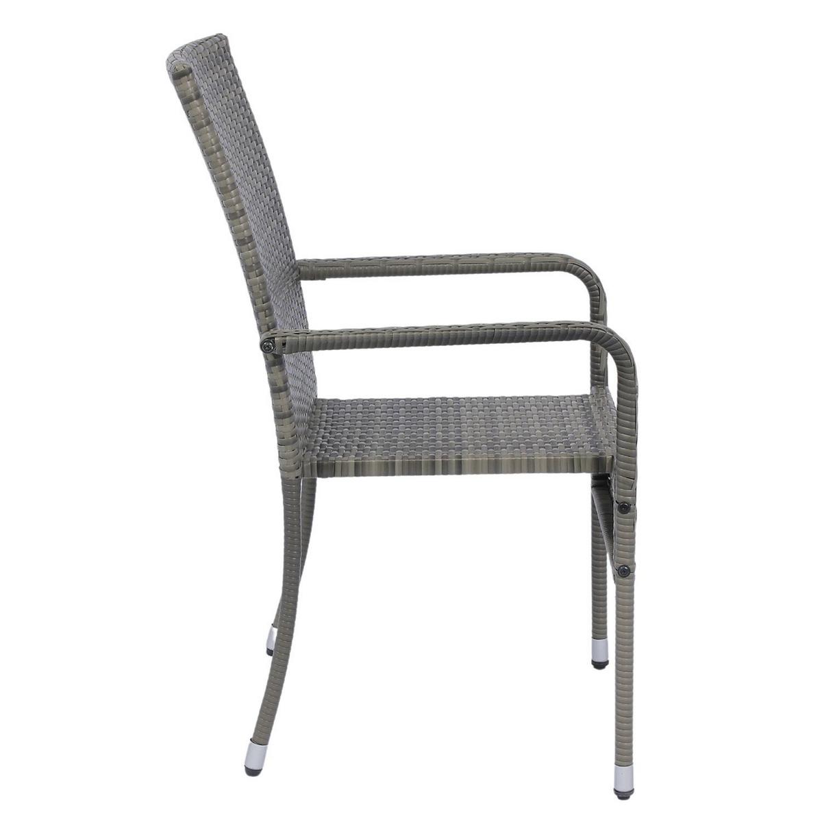 GARTENSTÜHLE Yoro 2er-Set - Grau, Kunststoff (50/90/50cm) - Juskys