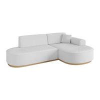 ECKSOFA Ottomane Rechts MARI-L1-v2 - 243x171x83 cm Weiß Bouclé - Weiß, Holzwerkstoff/Textil (171/243cm) - ALTDECOR