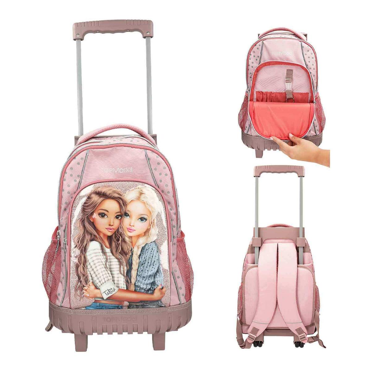 SCHULRUCKSACK TROLLEY DOTS TOPModel rosa 23 x 34 x 54 cm - Rosa, Textil (34/23cm) - Depesche Germany
