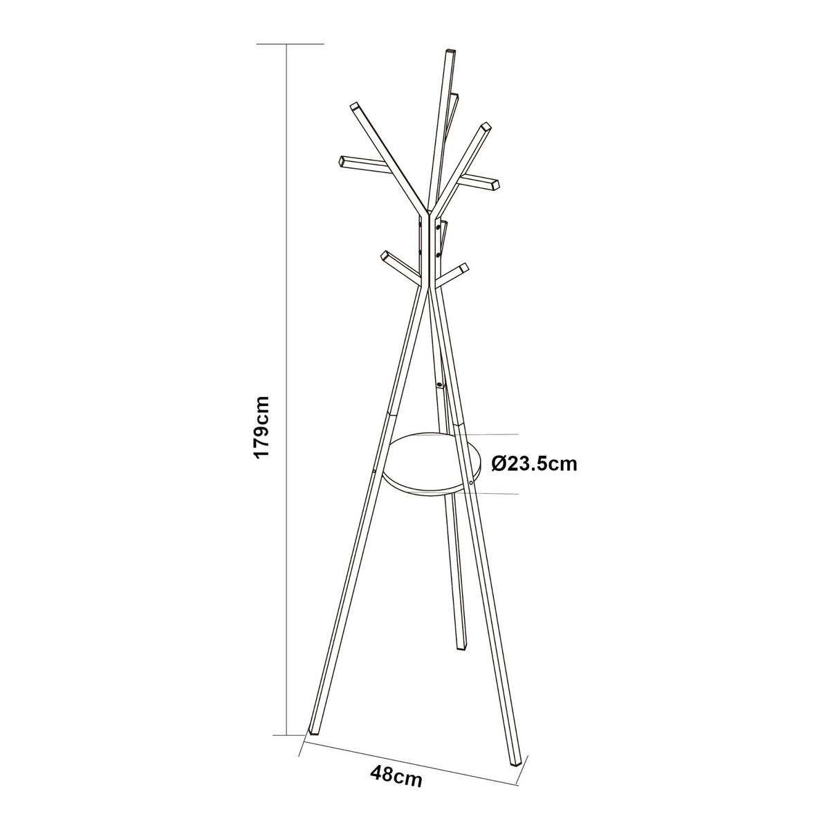 GARDEROBENSTÄNDER Edet - Schwarz, Holzwerkstoff/Metall (48/179/48cm) - [en.casa]