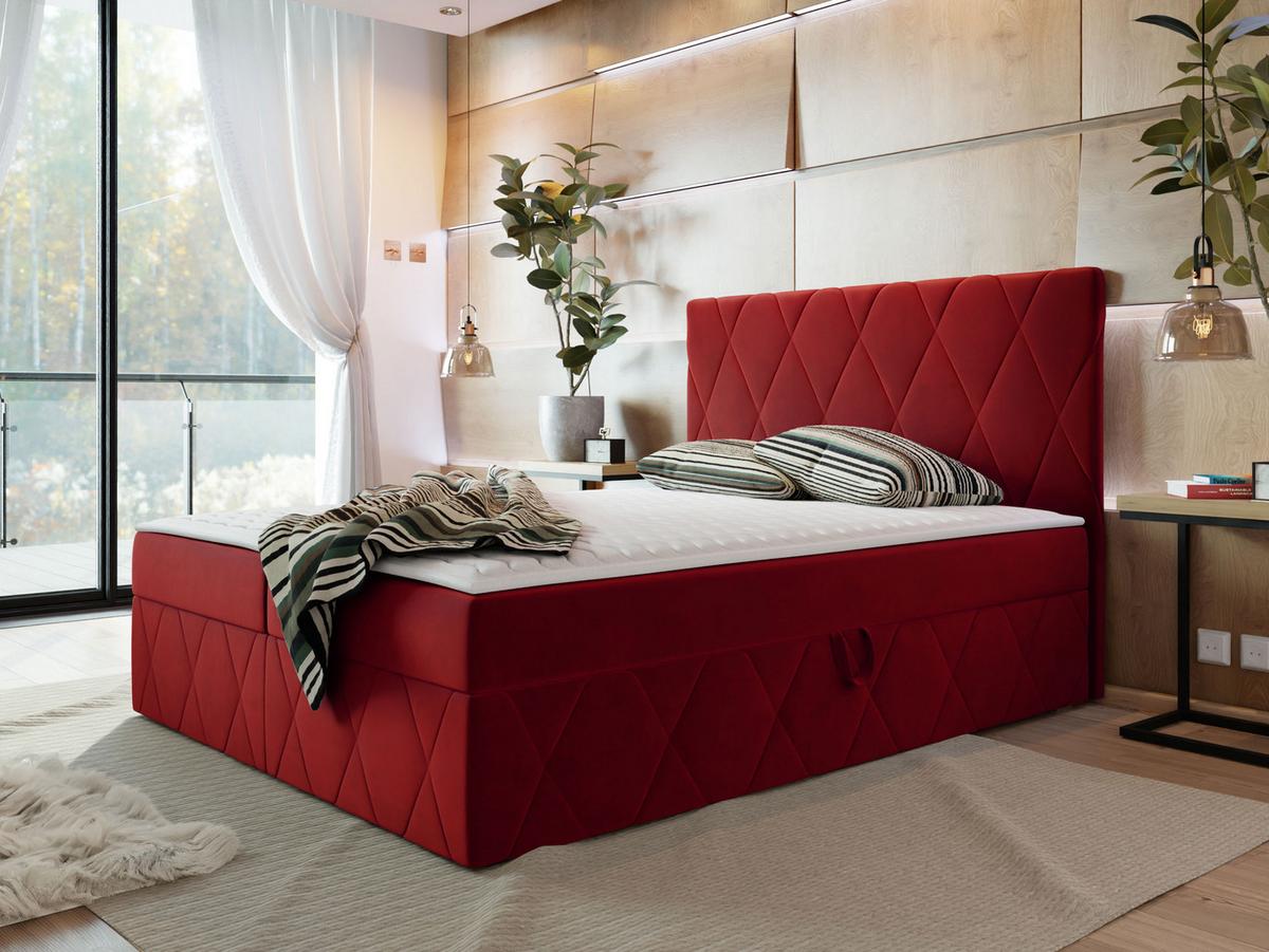 BOXBETT Simoti - H3 - Rot, Holzwerkstoff (160/200cm) - MIRJAN24