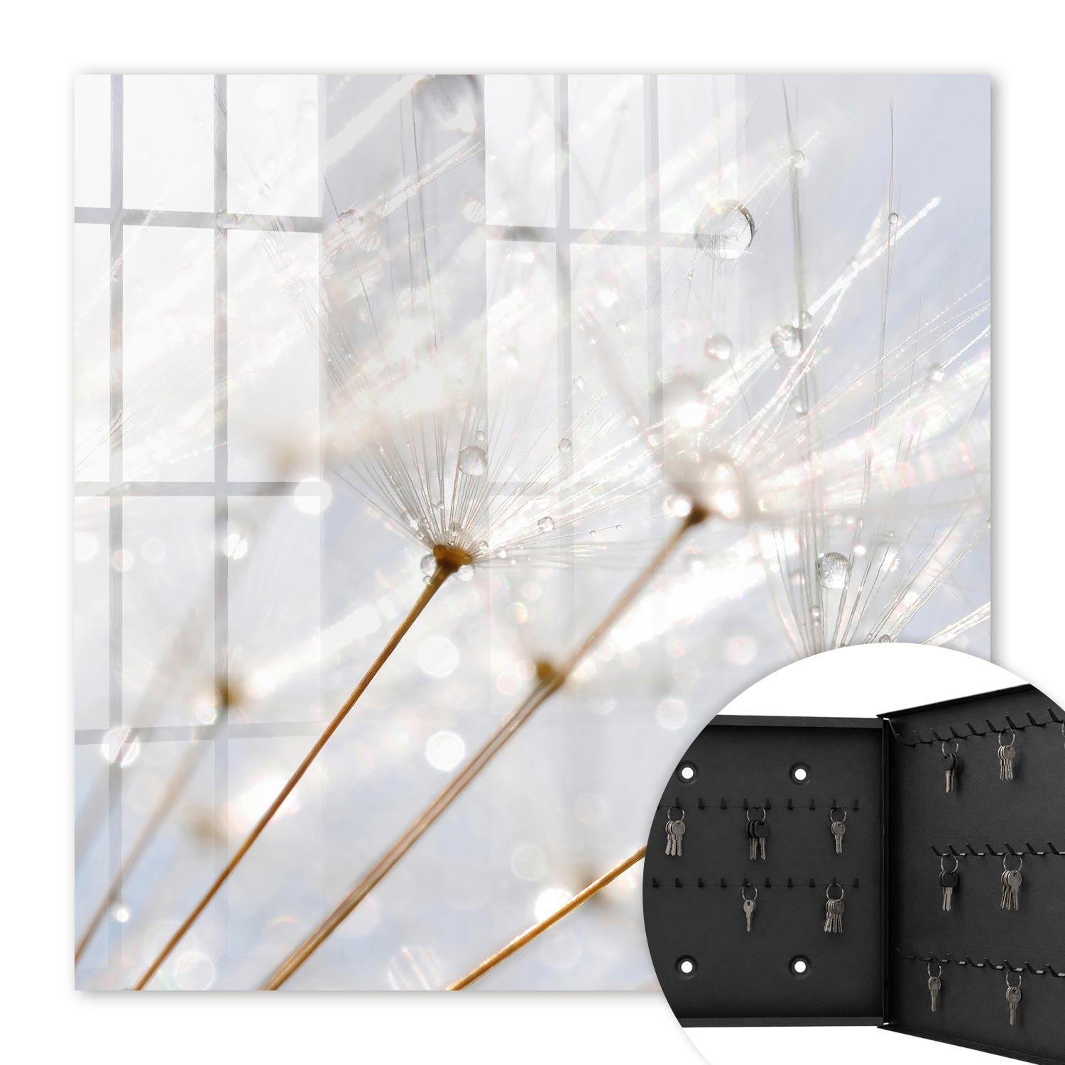 SCHLÜSSELBOX Schwarz 30x30 cm- Türöffnung nach rechts - Die Leichtigkeit der Natur - Weiß, Metall (30/30/5cm) - TULUP