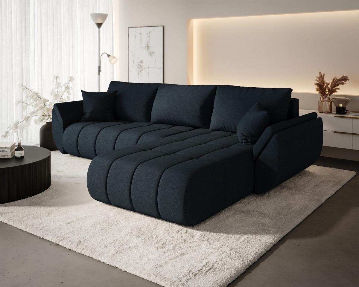 ECKSOFA Misato In Wind - Dunkelblau, Holzwerkstoff/Textil (280/175cm) - Fun Möbel