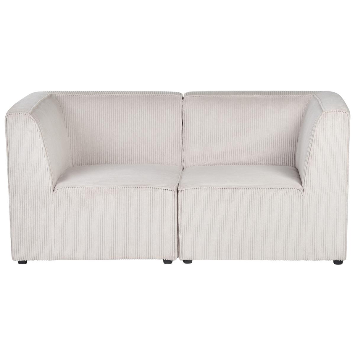 MODULSOFA 2-Sitzer Beige Cord Lemvig - Beige, Textil (166/78/83cm) - Beliani