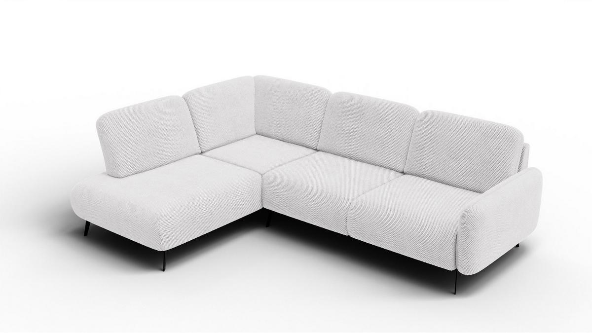 ECKSOFA FEBE 5-Sitzer links, creme - Creme/Schwarz, Holz/Textil (271/190cm) - Wozimo