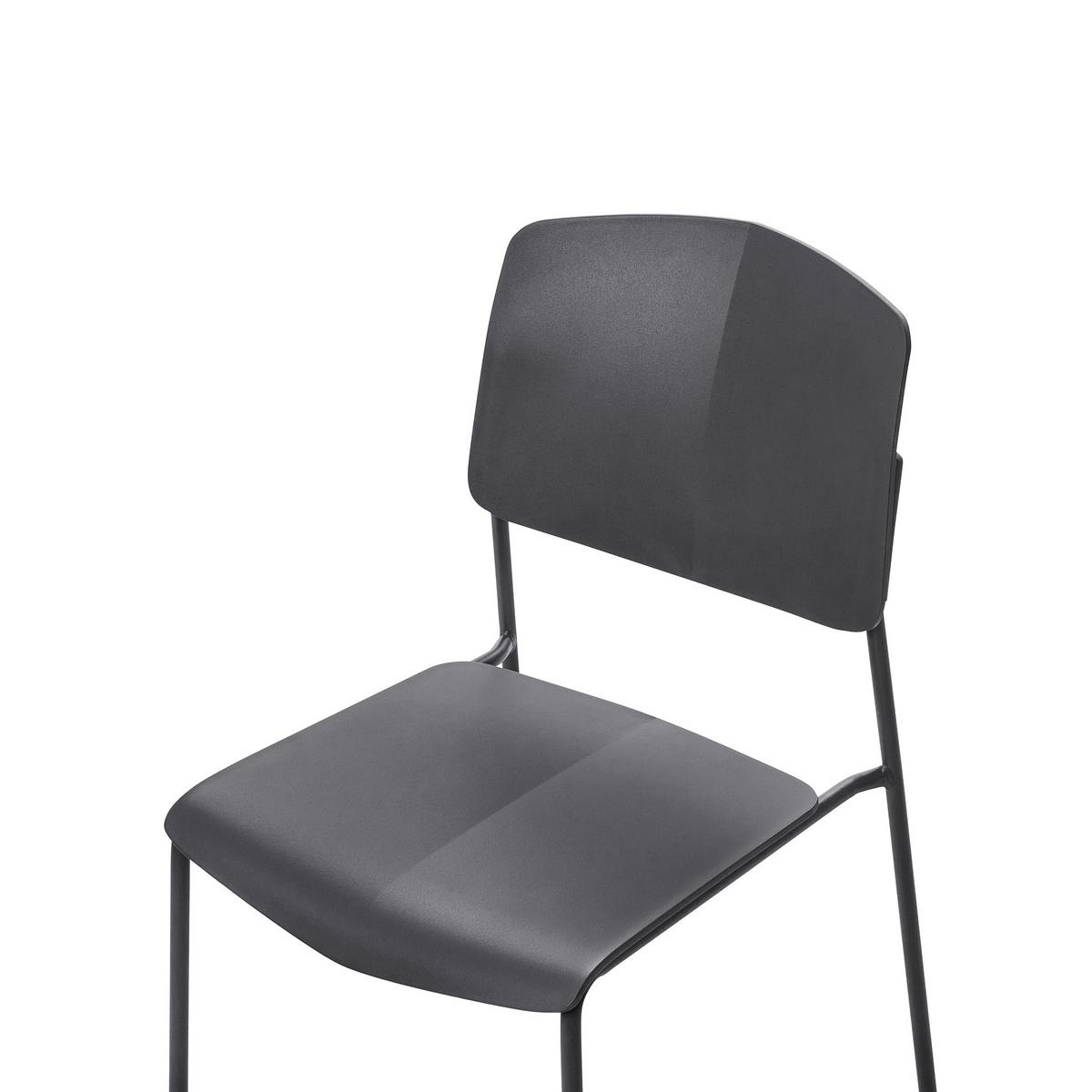 ESSZIMMERSTUHL 4er-Set Kunststoff Schwarz Astoria - Schwarz, Kunststoff/Metall (45/83/56cm) - Beliani