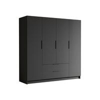 KLEIDERSCHRANK Sofia I - Schwarz, Holzwerkstoff/Kunststoff (200/216/60cm) - MIRJAN24