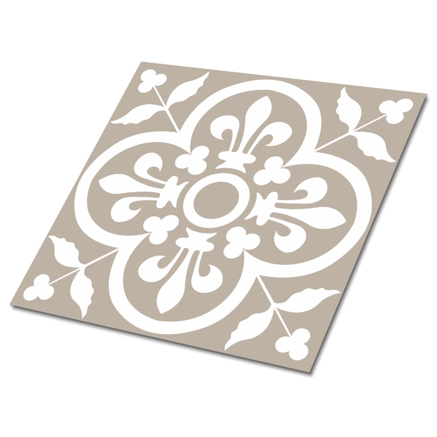 FLIESENAUFKLEBER 9 Stück 30x30 cm selbstklebend Kartenthemen - Beige, Textil (30/1.6/30cm) - TULUP