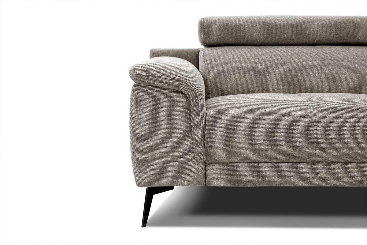 SOFA FIERO 3-Sitzer, taupe - Taupe/Schwarz, Holzwerkstoff/Textil (212/82/103cm) - Wozimo