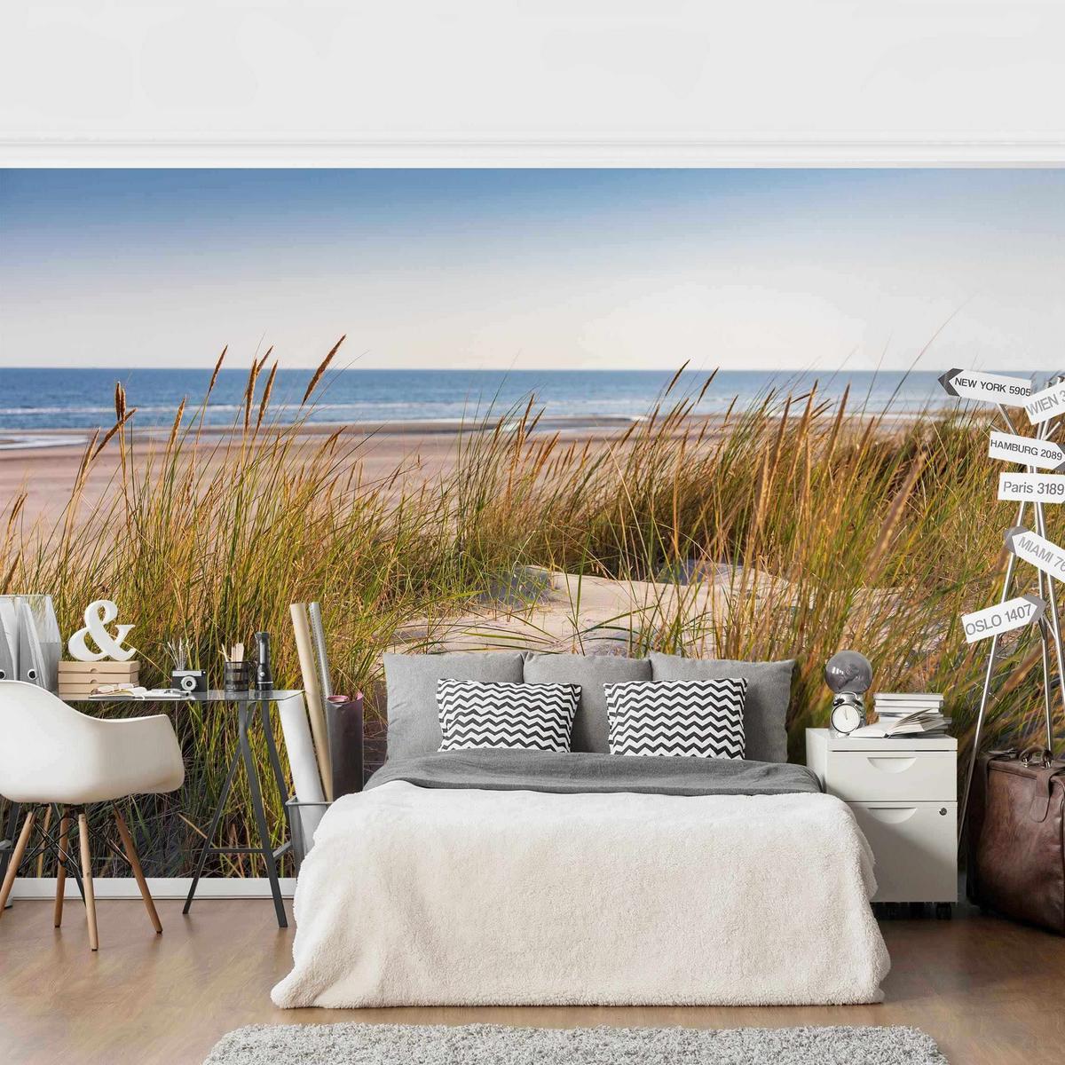 FOTOTAPETE Stranddüne am Meer 288/190 cm - Eichefarben, Papier (288/190cm) - Bilderwelten