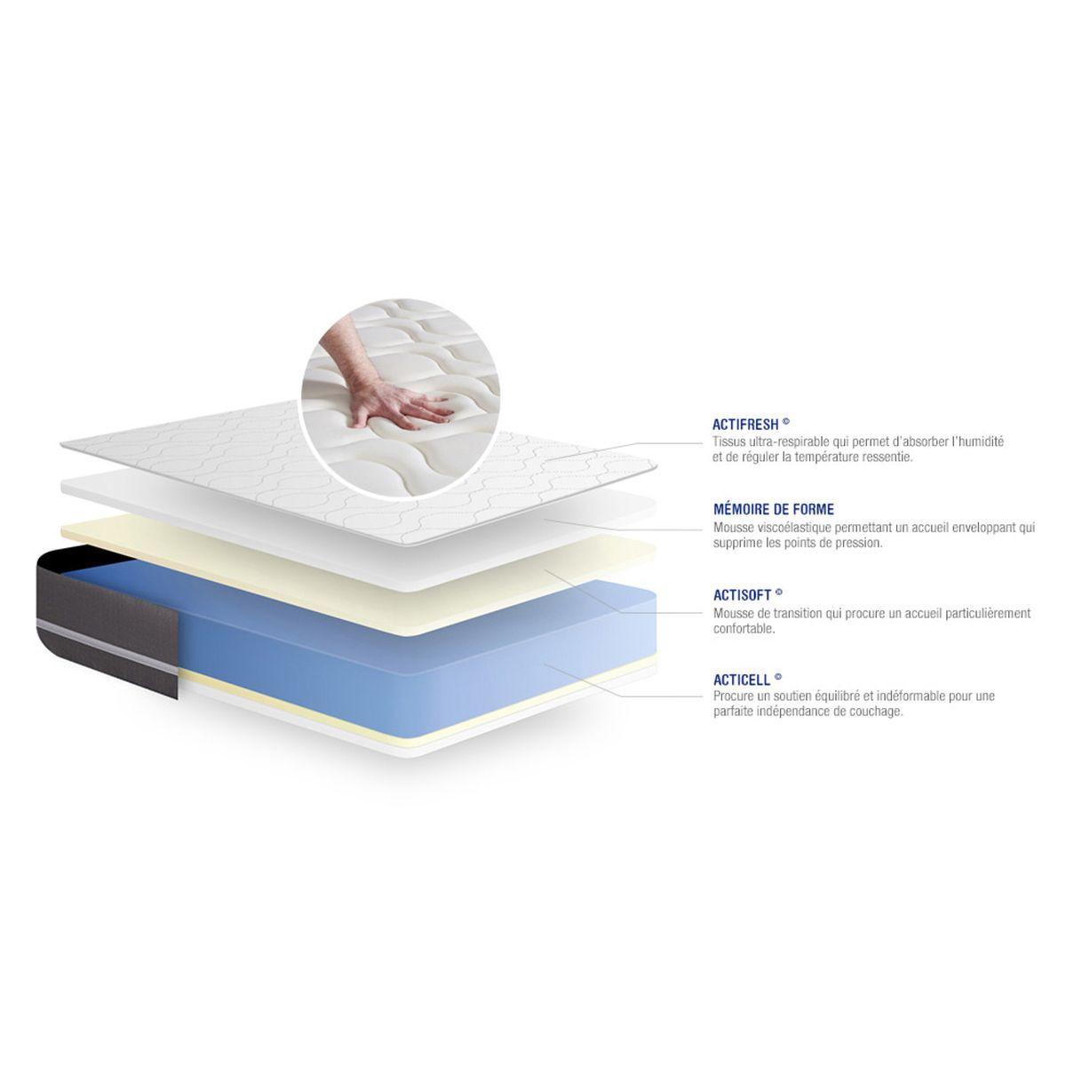 MATRATZE Actimemo touch Memory-Schaum 80 x 200 cm h1 - Weiß, Textil (80/200cm) - ACTISOM