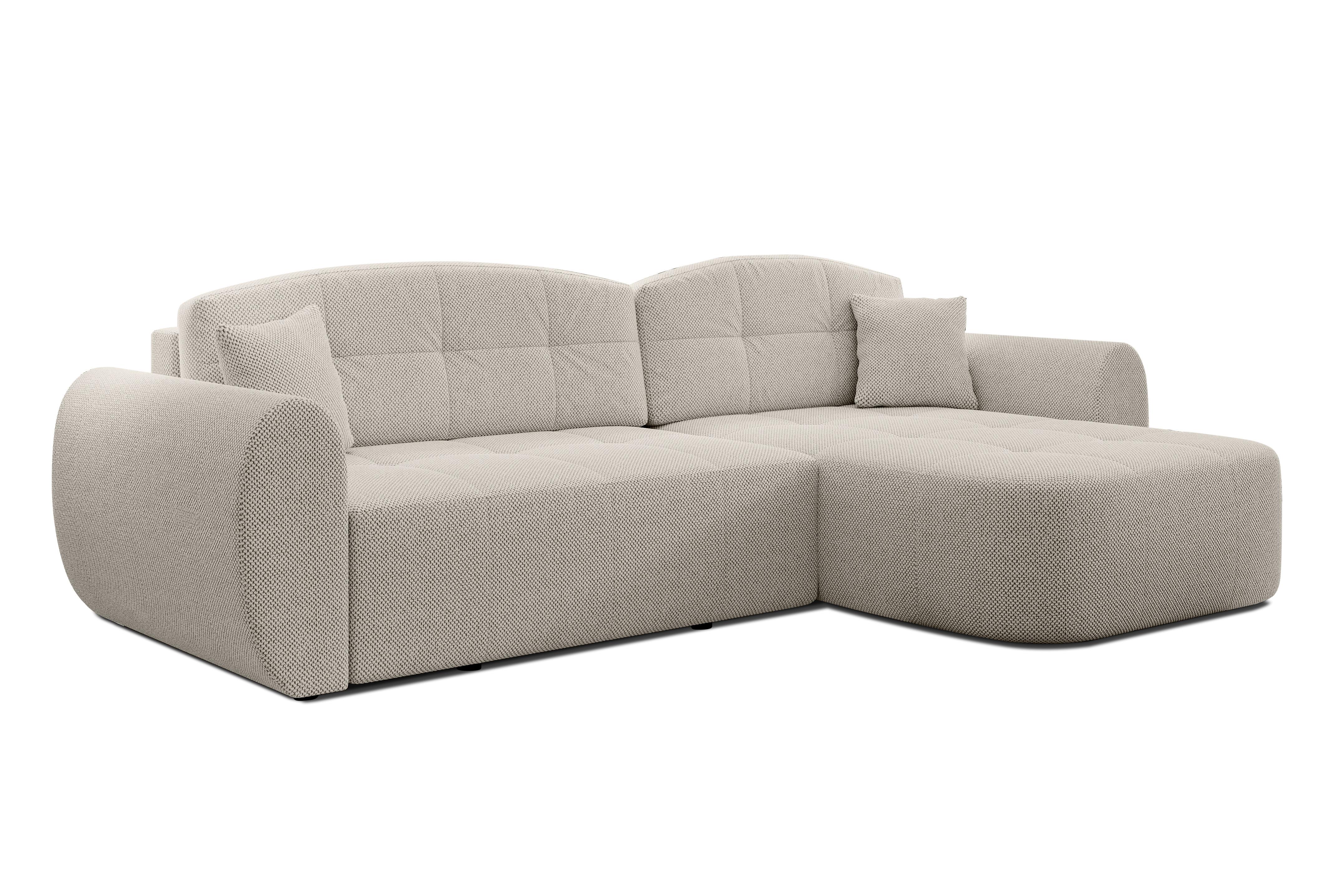 ECKSOFA L Form Nubio Beige 282/170/91 cm – modernes Sofa fürs Wohnzimmer - Beige/Schwarz, Kunststoff/Textil (282/170cm) - AX Living