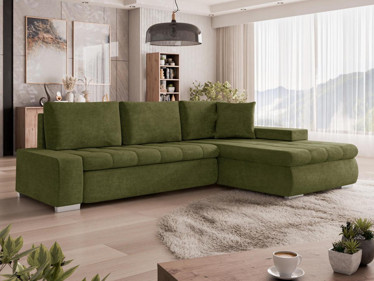 ECKSOFA Orkan Mini - Dunkelgrün, Holz/Textil (265/185cm) - MIRJAN24