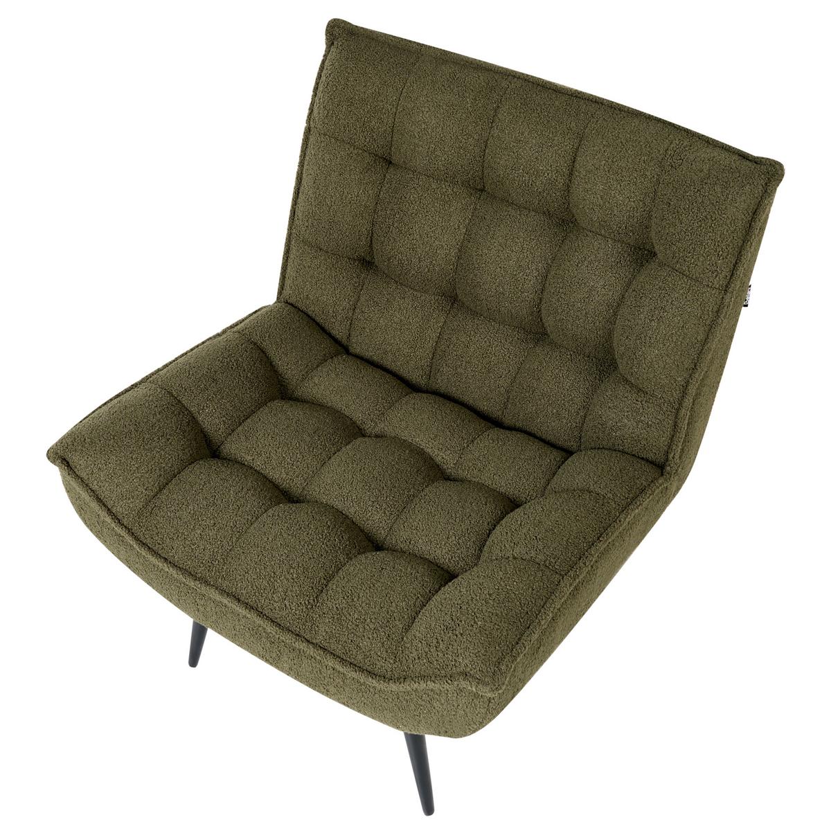 SESSEL Dunkelgrün Alvesta - Dunkelgrün/Schwarz, Textil/Metall (73/92/79cm) - Beliani