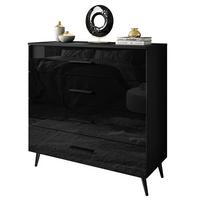 KOMMODE AURA GRIFFE mit Schubladen Beinfarbe – Schwarz - Schwarz, Holzwerkstoff (95/90/40cm) - Lookway