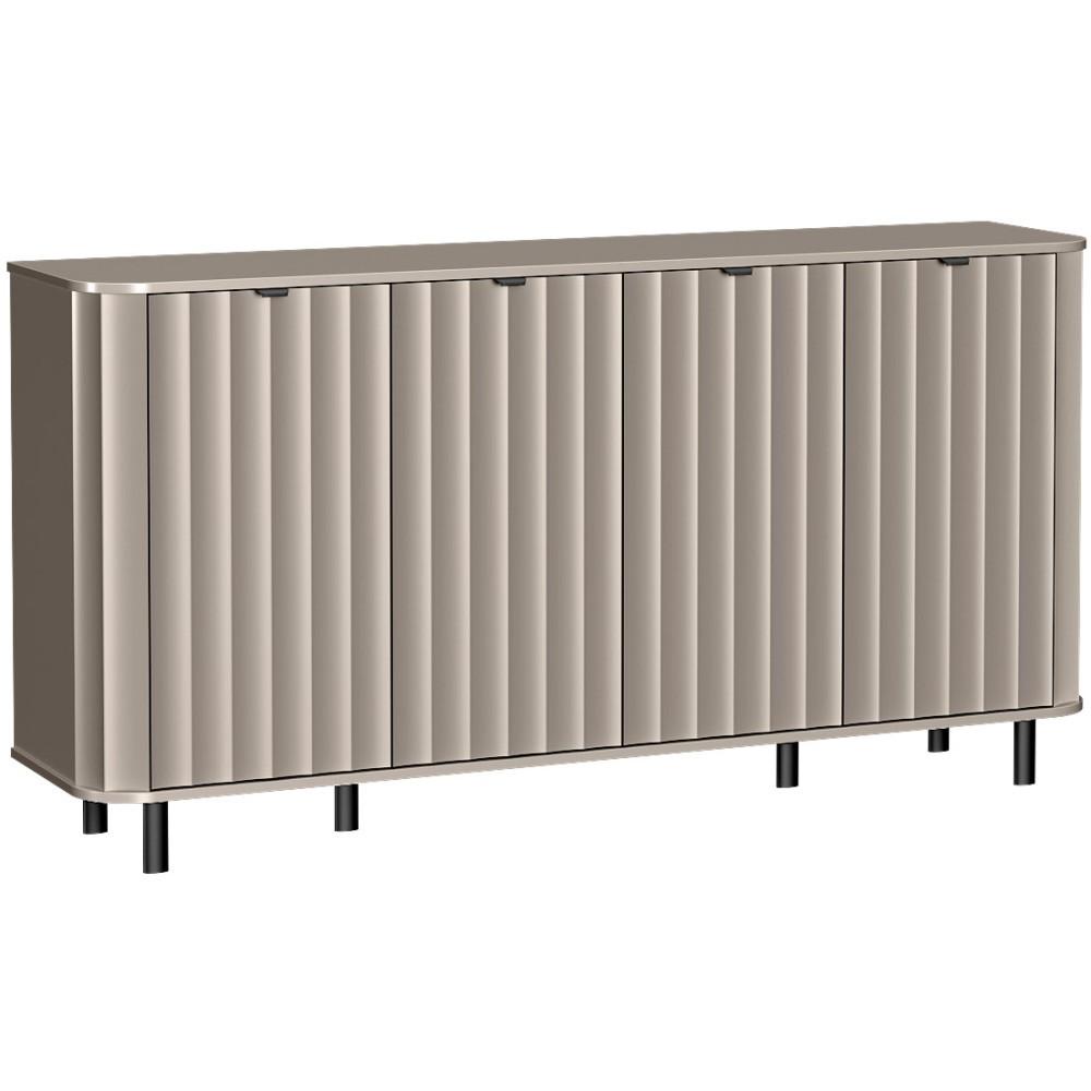 KOMMODE Nevada mit vier Türen 177 cm Taupe - Taupe/Schwarz, Holzwerkstoff/Metall (177/91/41cm) - Beautysofa